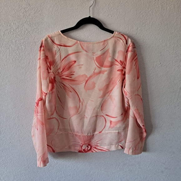 Classics by Jantzen Pink Floral Blouse - Picture 5 of 5